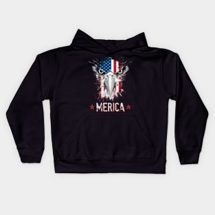 Patriotic Eagle T-Shirt 4th of July USA  American Flag Tshirt Kids Hoodie